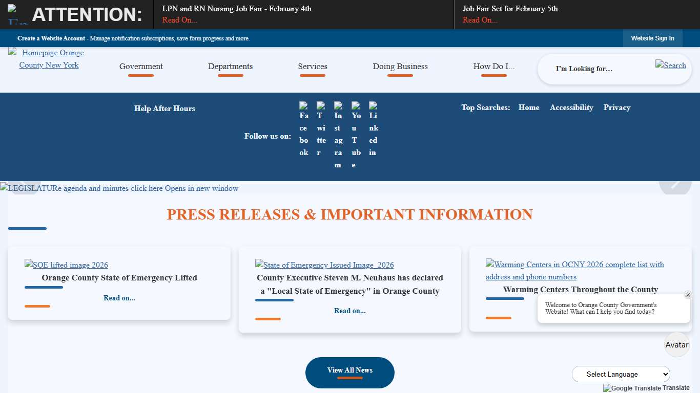 Orange County, NY Official Website