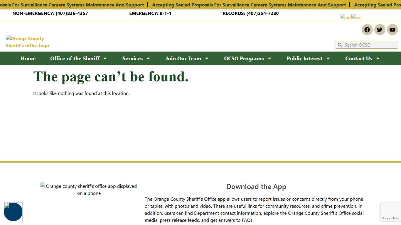 Page not found – Orange County Sheriff's Office